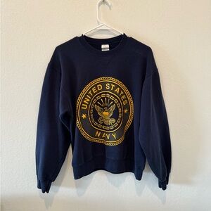 Vintage Reflective Navy Blue United States Navy Sweatshirt